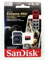 Карта памяти micro SDXC 256Gb Sandisk Extreme Pro UHS-I U3 V30 A2 + ADP (200/140 MB/s)